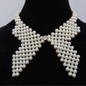 Gorgeous Detachable Faux Pearl Bow Collar Necklace
